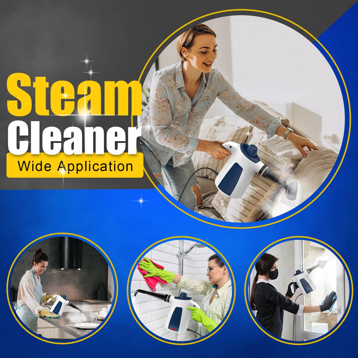 Hand Held Steam Cleaner, Portable Steam Cleaners, Steam Cleaner Handheld, Comes with 12-Piece Accessories for Multi-Surface Stain Removal, Perfect for Stain Removal, Car, Sofa, Floor, Bathroom, Window